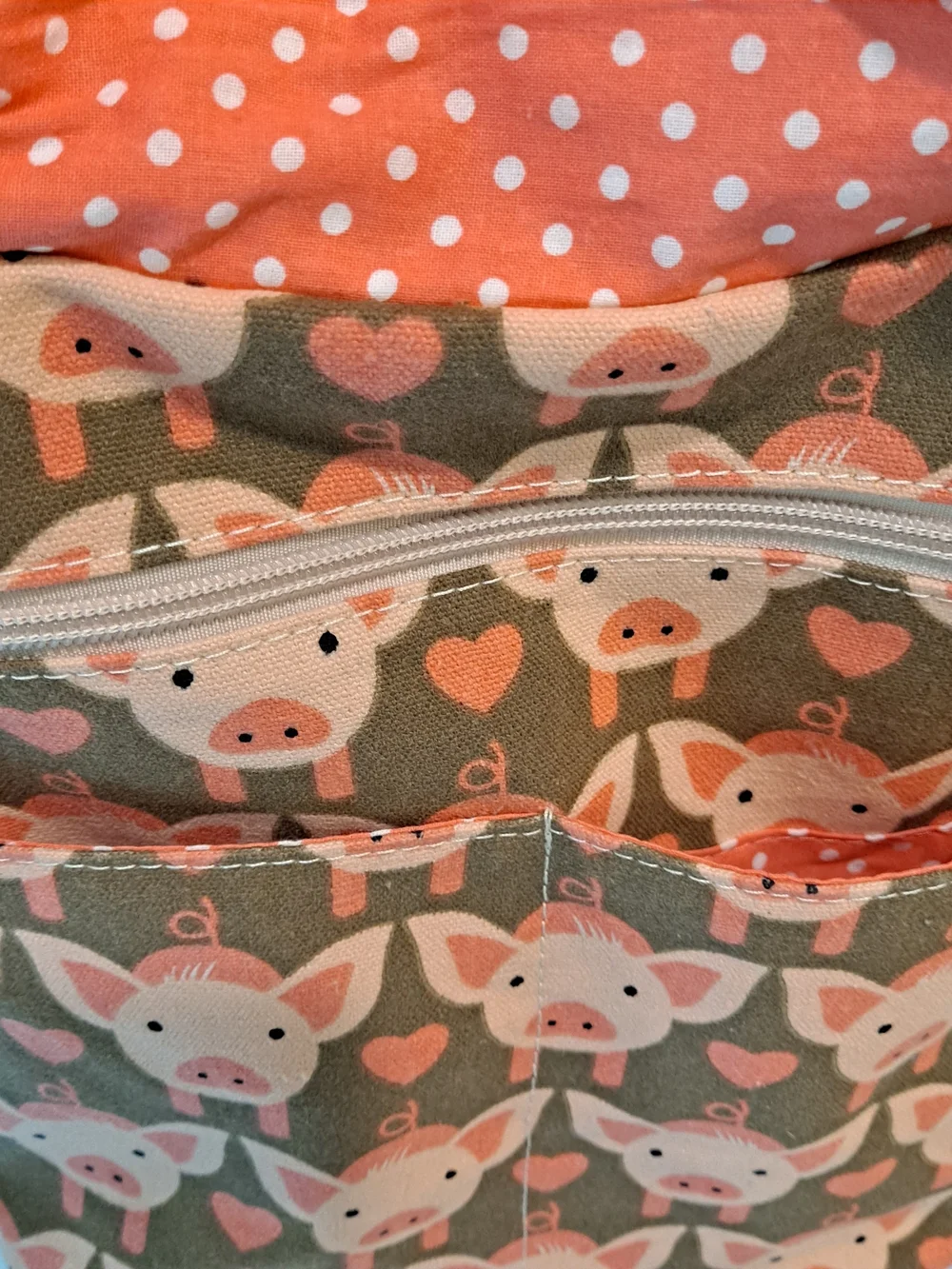 bungalow 360 Pink & Tan Piglet Small Messenger Cotton Canvas Crossbody Bag